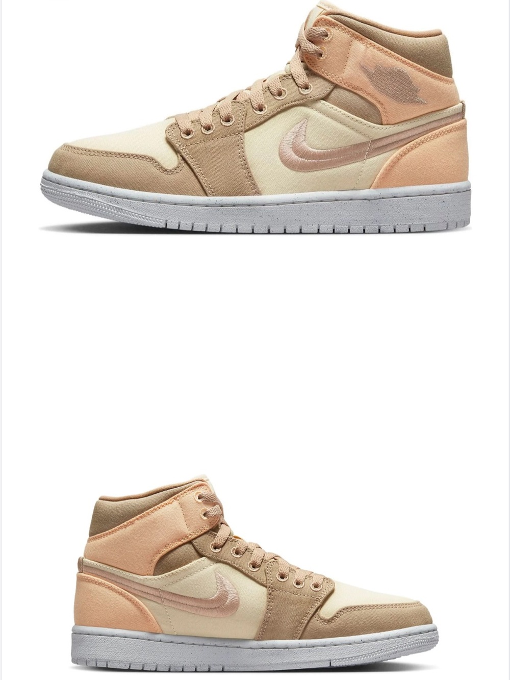 Nike Jordan 1 mid SE Canvas Khaki womens 7.5